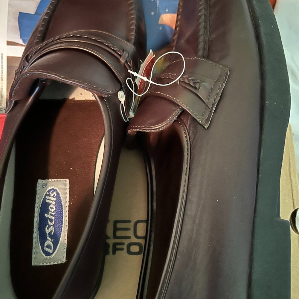MEN'S  dark brown leather shoes  , new